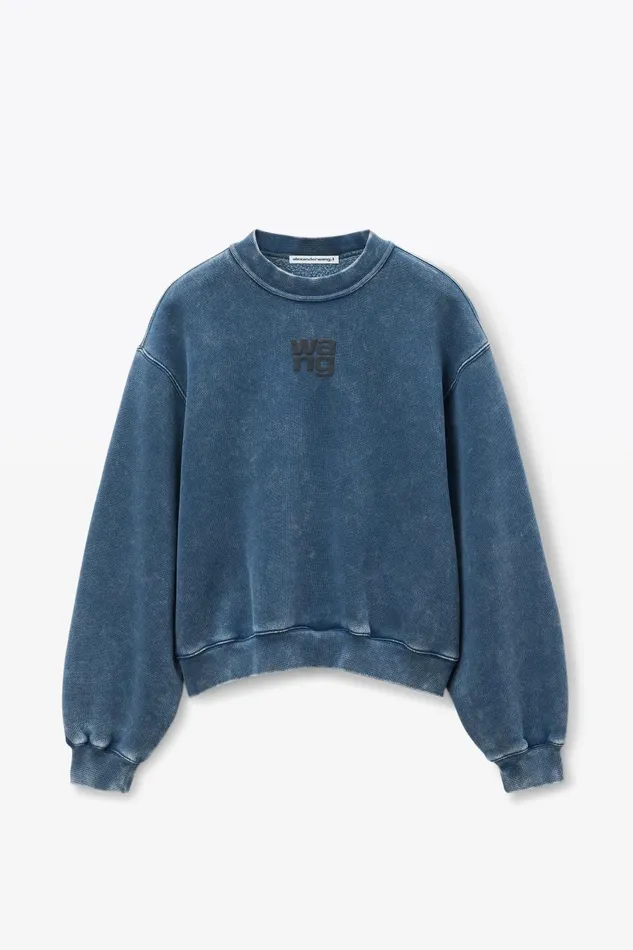 Sweatshirts Women Alexander Wang Puff Logo Sweatshirt In Structured Terry