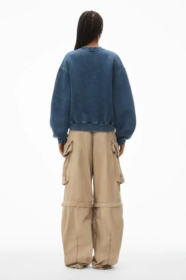 Sweatshirts Women Alexander Wang Puff Logo Sweatshirt In Structured Terry