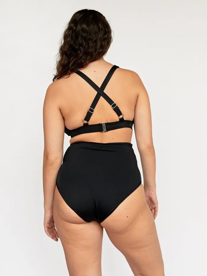 Swimwear Women The UNDONE Form and Fold 8211 The Tri Bikini Top in Black