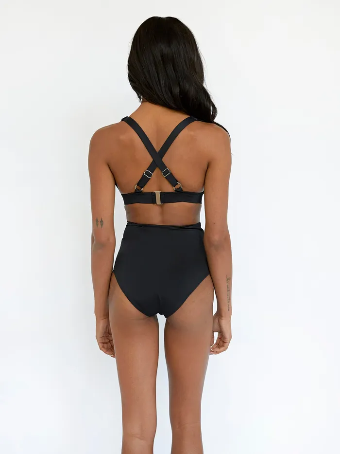 Swimwear Women The UNDONE Form and Fold 8211 The Tri Bikini Top in Black