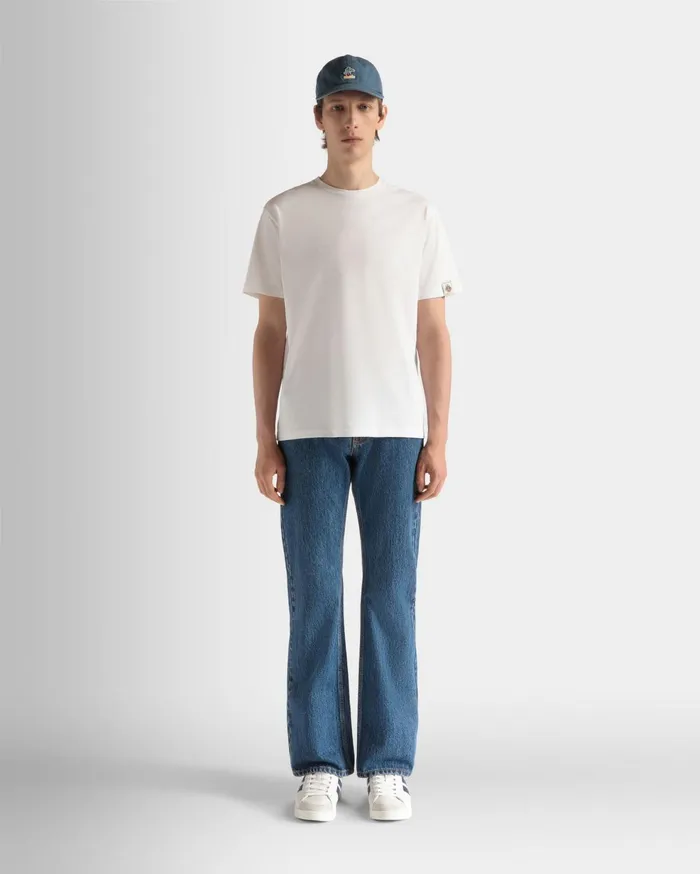TShirt In White Cotton Men Bally Shirts and TShirts