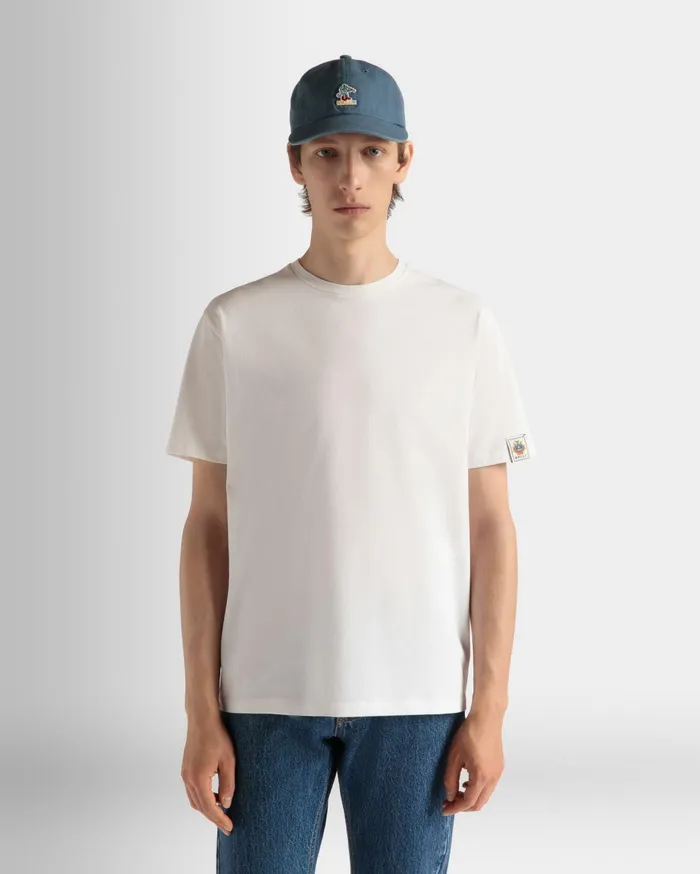 TShirt In White Cotton Men Bally Shirts and TShirts