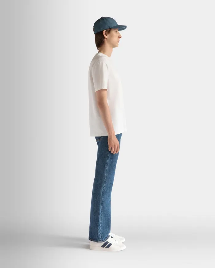 TShirt In White Cotton Men Bally Shirts and TShirts