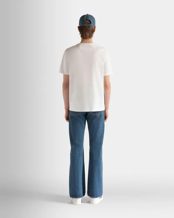 TShirt In White Cotton Men Bally Shirts and TShirts