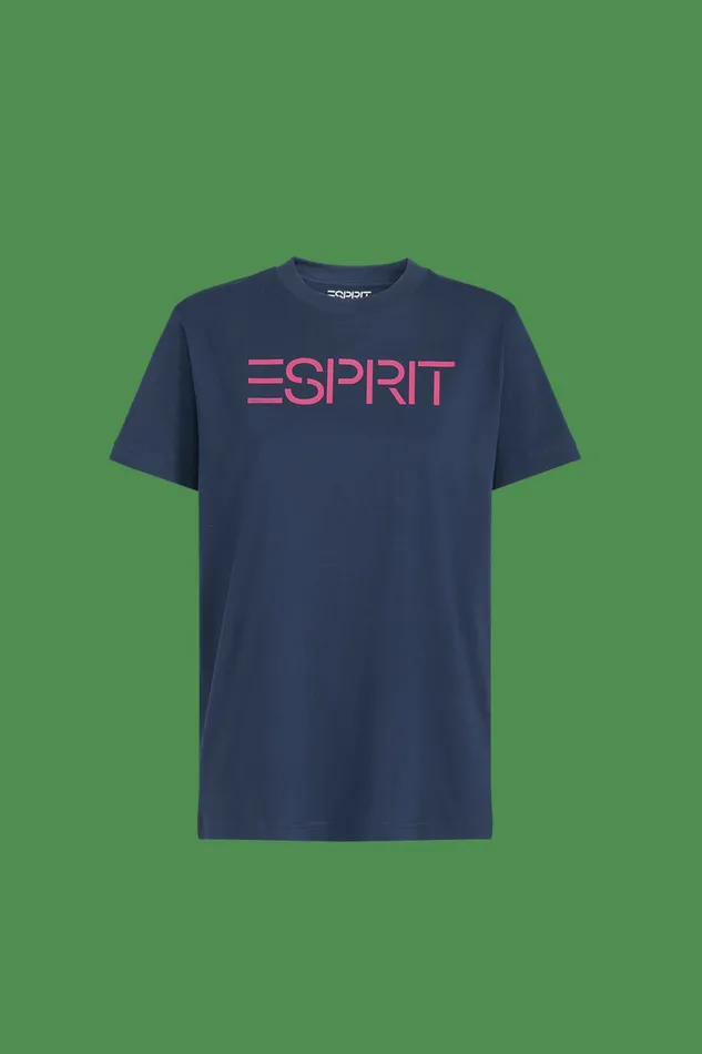 TShirts Polos Men Esprit Cotton Jersey Logo TShirt Ink 2