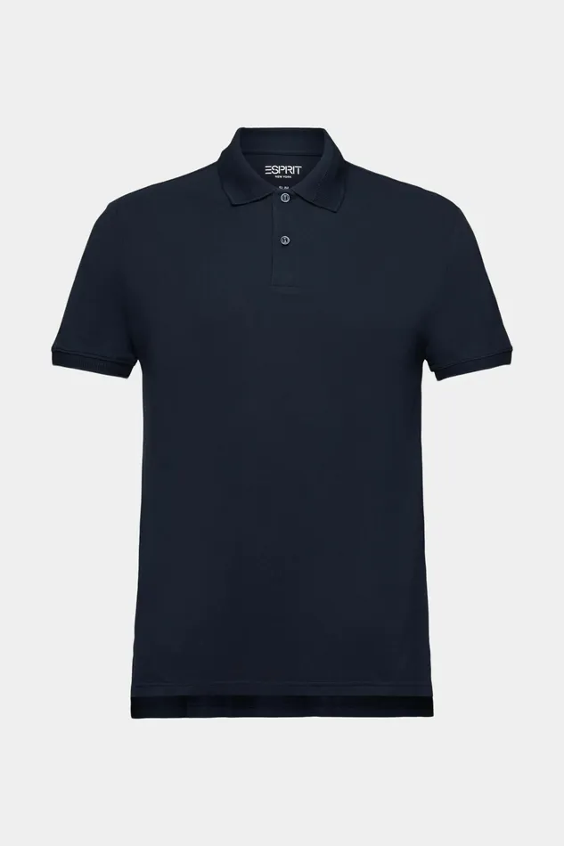 TShirts Polos Men Esprit Cotton Pique Polo Shirt Navy