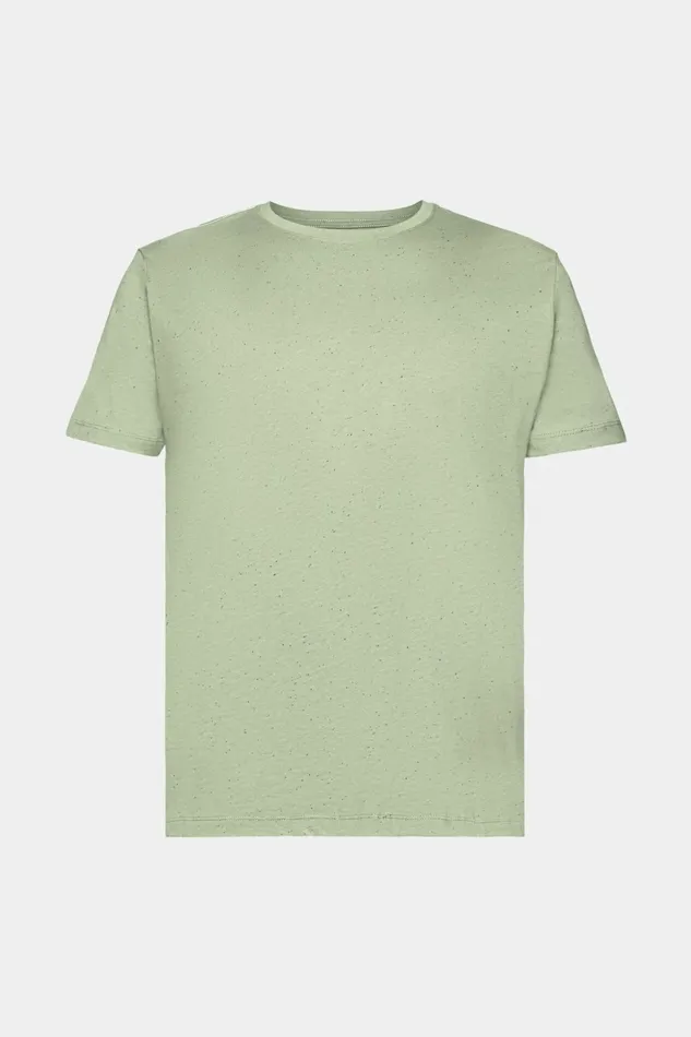 TShirts Polos Men Esprit Flecked Jersey TShirt Light Khaki