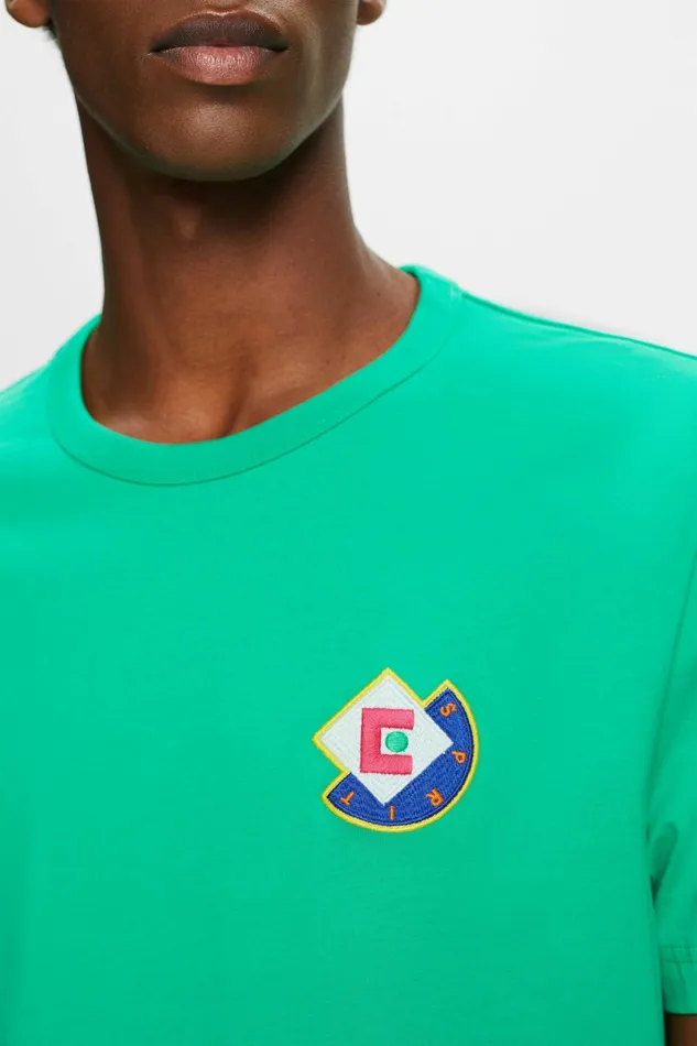 TShirts Polos Men Esprit Graphic Logo TShirt Green