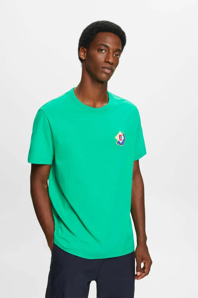 TShirts Polos Men Esprit Graphic Logo TShirt Green