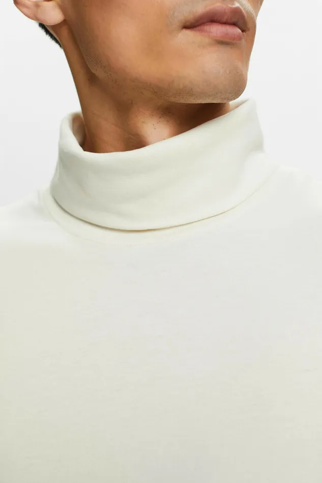 TShirts Polos Men Esprit LongSleeve Cotton Turtleneck Ice