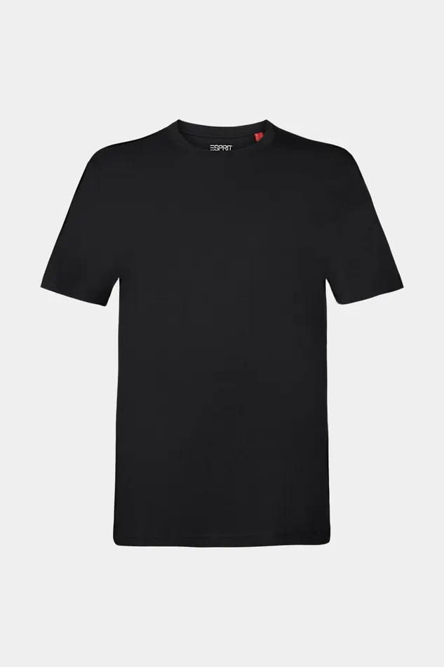 TShirts Polos Men Esprit Pima CottonJersey Crewneck TShirt Black