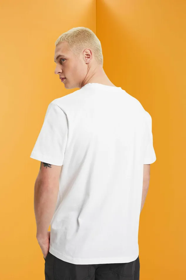 TShirts Polos Men Esprit Sustainable Cotton TShirt With Heart Motif White