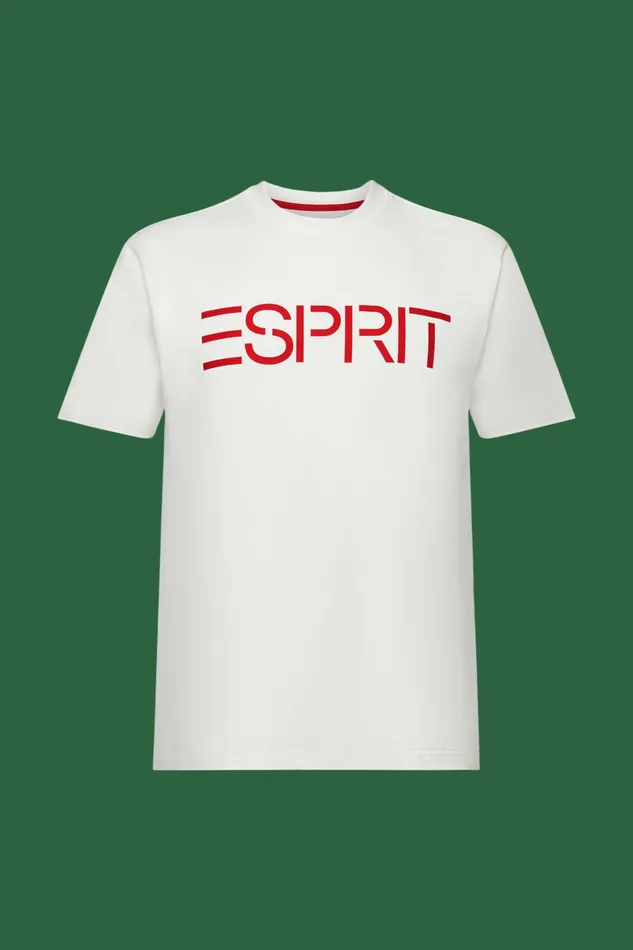 TShirts Polos Men Esprit Unisex Logo Cotton Jersey TShirt Off White