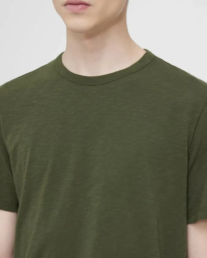 Tshirts Polos Men Theory Essential Tee In Cosmos Slub Cotton Dark Olive Tshirts Polos Men Theory Essential Tee In Cosmos Slub Cotton Dark Olive