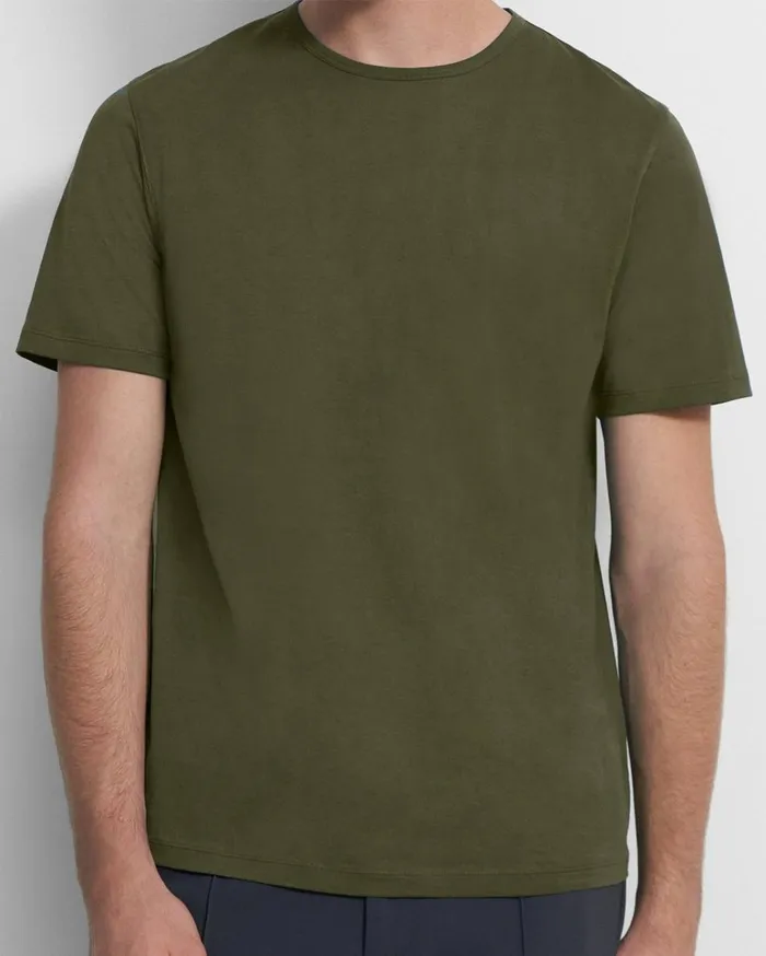 Tshirts Polos Men Theory Precise Tee In Luxe Cotton Jersey Olive Branch Tshirts Polos Men Theory Precise Tee In Luxe Cotton Jersey Olive Branch