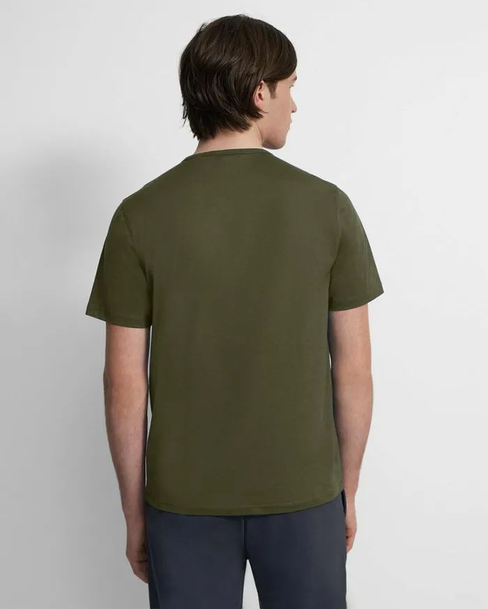Tshirts Polos Men Theory Precise Tee In Luxe Cotton Jersey Olive Branch Tshirts Polos Men Theory Precise Tee In Luxe Cotton Jersey Olive Branch