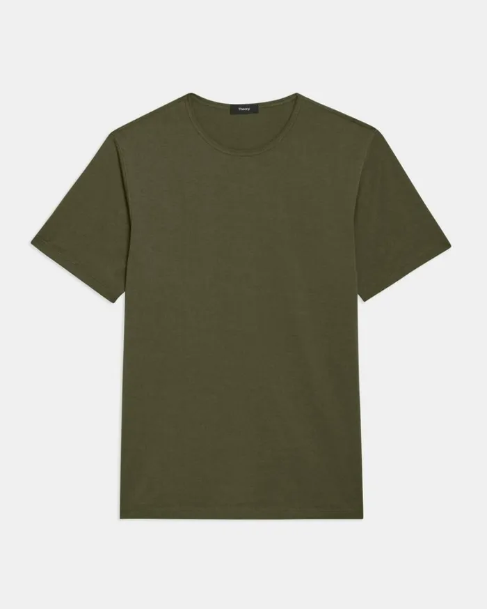 Tshirts Polos Men Theory Precise Tee In Luxe Cotton Jersey Olive Branch Tshirts Polos Men Theory Precise Tee In Luxe Cotton Jersey Olive Branch