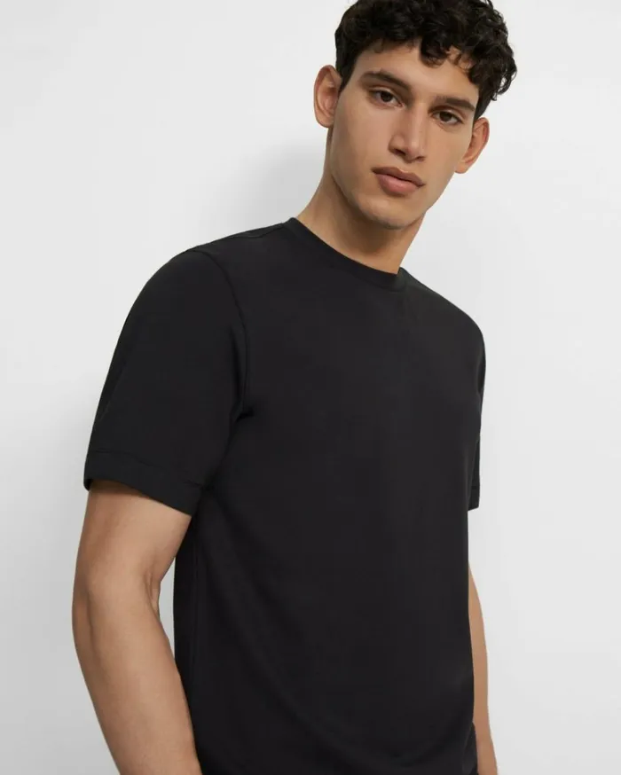 Tshirts Polos Men Theory Ryder Tee In Relay Jersey Black Tshirts Polos Men Theory Ryder Tee In Relay Jersey Black