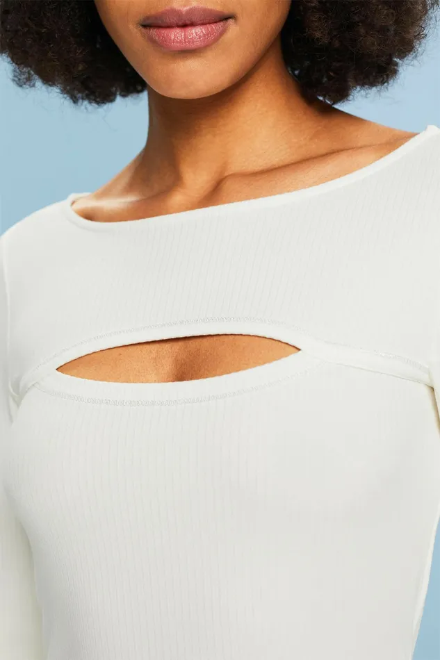 TShirts Tops Women Esprit CutOut Top Off White