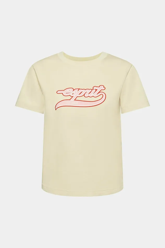 TShirts Tops Women Esprit Logo Cotton TShirt Beige