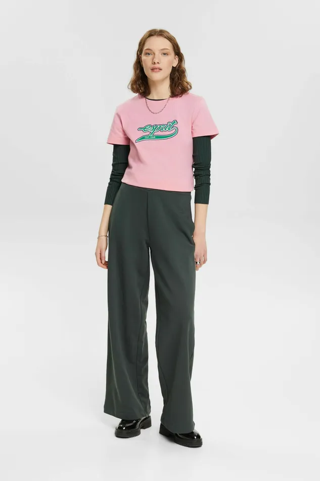 TShirts Tops Women Esprit Logo Cotton TShirt Pink