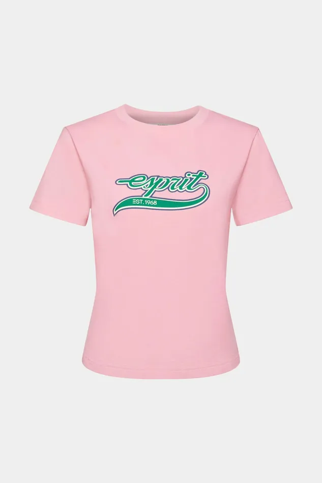 TShirts Tops Women Esprit Logo Cotton TShirt Pink