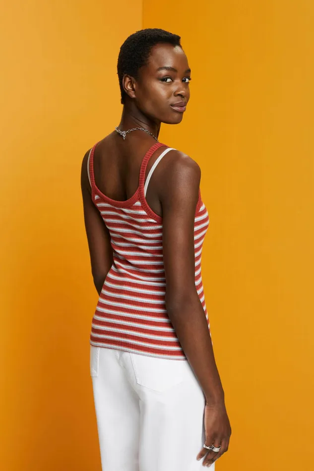 TShirts Tops Women Esprit Ribbed Tank Top Terracotta