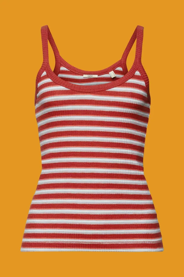 TShirts Tops Women Esprit Ribbed Tank Top Terracotta