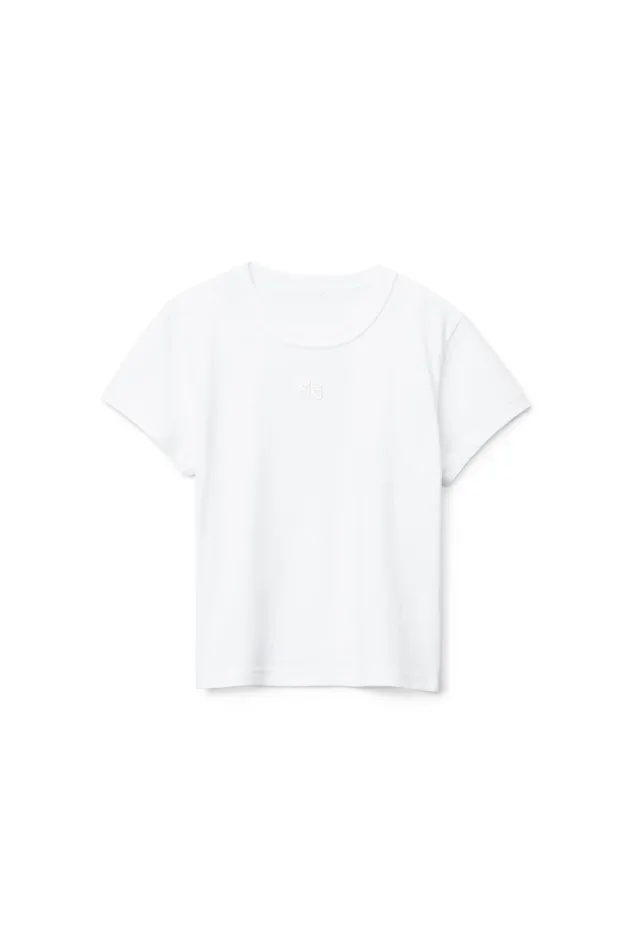 TShirts Women Alexander Wang Puff Logo Shrunken Tee In Cotton Jersey