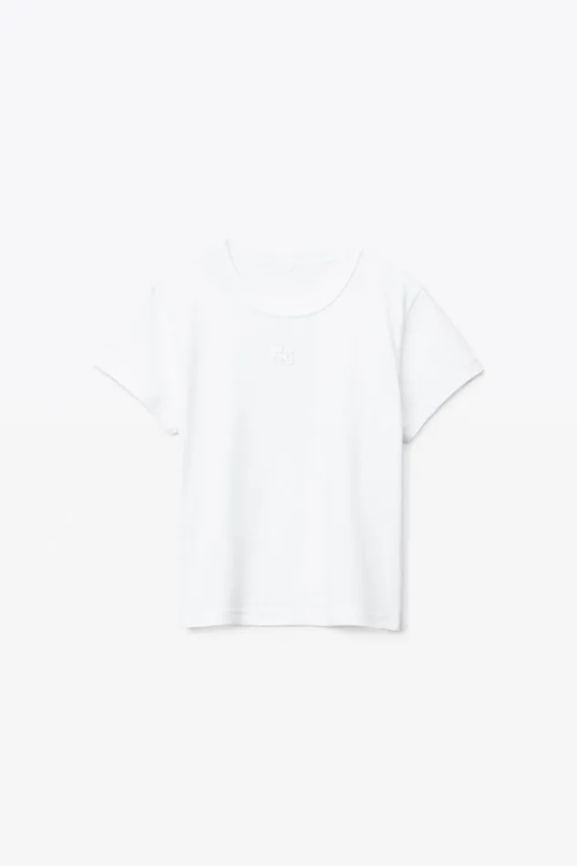 TShirts Women Alexander Wang Puff Logo Shrunken Tee In Cotton Jersey
