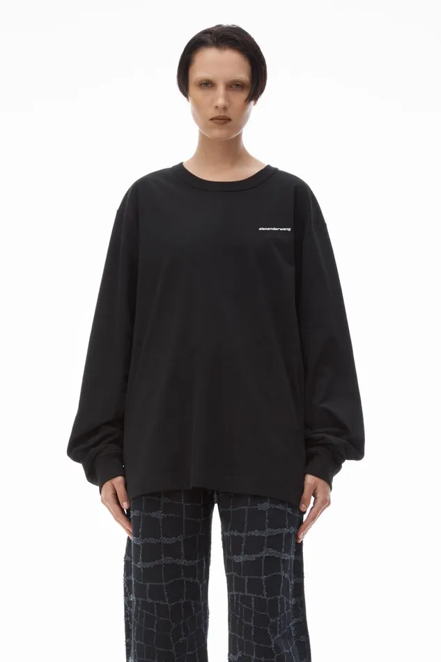 TShirts WomenMen Alexander Wang Long Sleeve Tee In High Twist Jersey