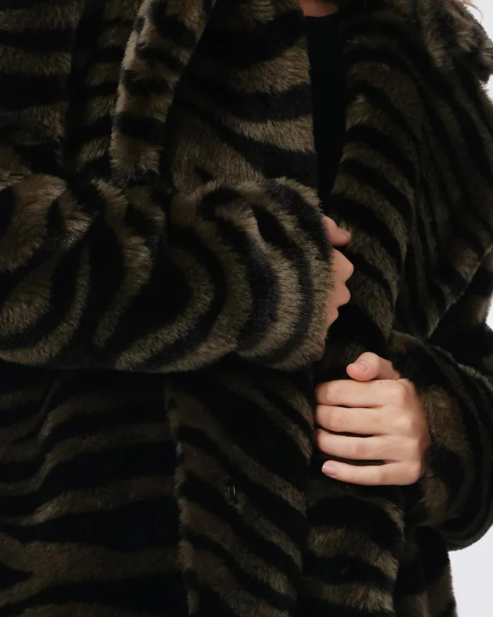 Tanesha Coat Zebra Olive Women DVF Jackets and Coats