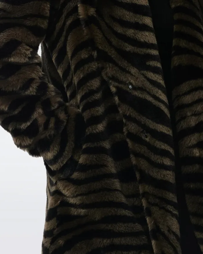 Tanesha Coat Zebra Olive Women DVF Jackets and Coats
