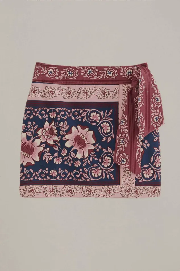 Teal Ainika Charm Overlapped Skirt Women FARM Rio Skirts