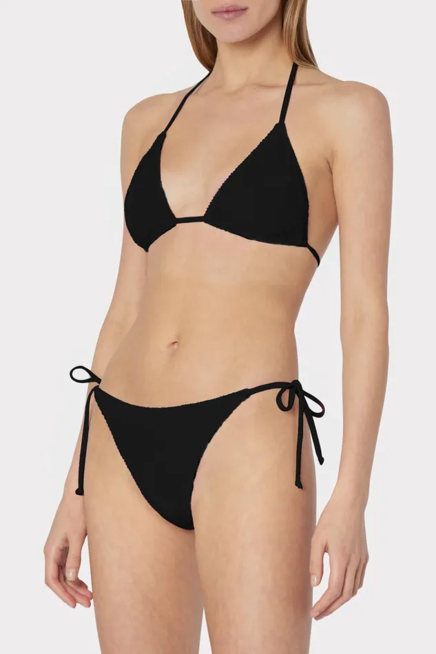 Textured Bikini Bottom Black Women Milly Swim and Coverups