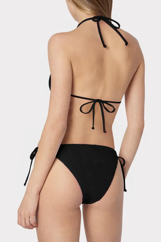 Textured Bikini Bottom Black Women Milly Swim and Coverups