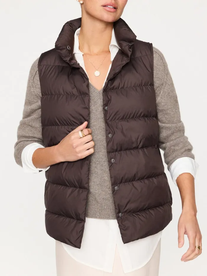 The Anders Down Vest Espresso Women Brochu Walker Jackets and Wraps