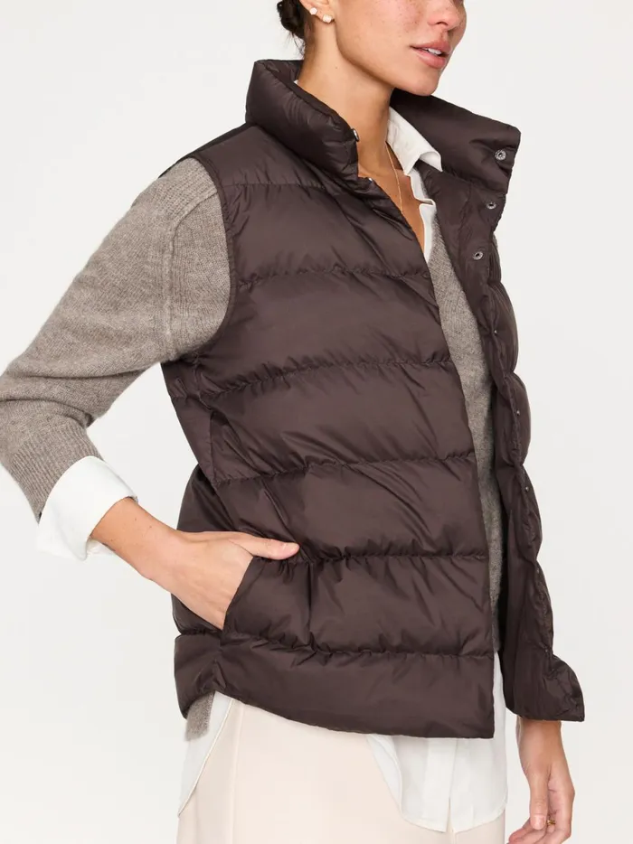 The Anders Down Vest Espresso Women Brochu Walker Jackets and Wraps
