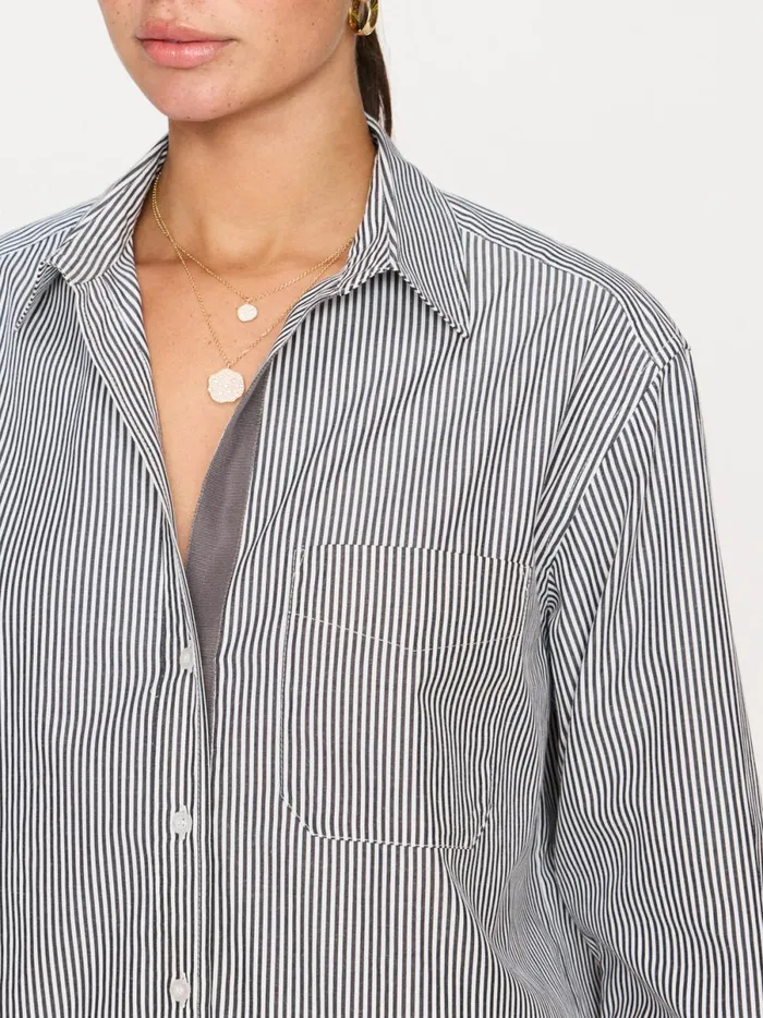 The Everyday Shirt Grey Stripe Women Brochu Walker Tops