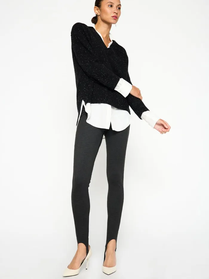 The Looker Layered VNeck Black Multi Women Brochu Walker Sweaters
