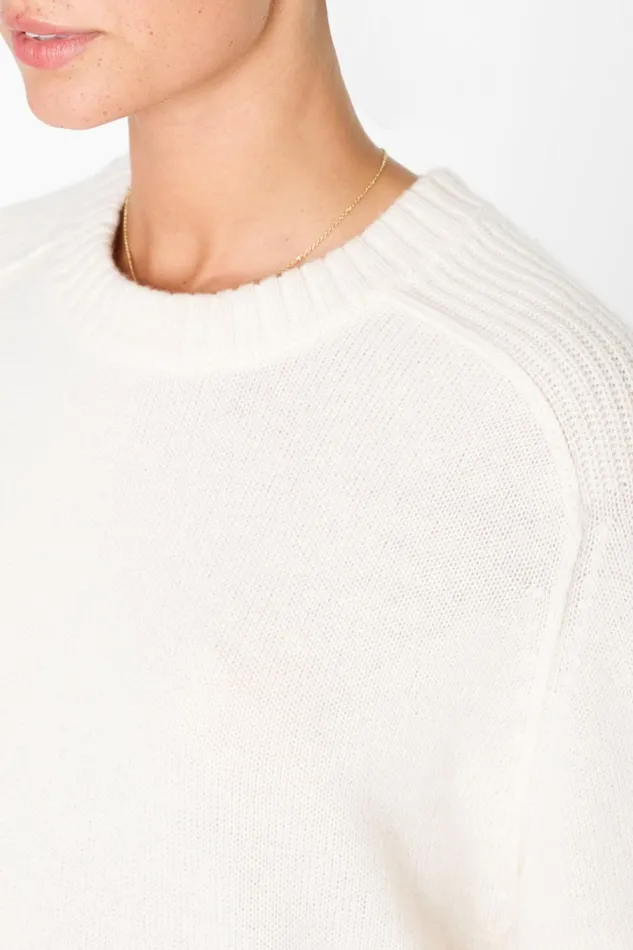 The Parson Crew Looker Almond With White Underlayer Women Brochu Walker Looker Sweaters