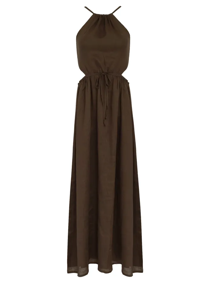 The UNDONE Dresses Women Faithfull The Brand 8211 La Piedra Maxi Dress in Chocolate