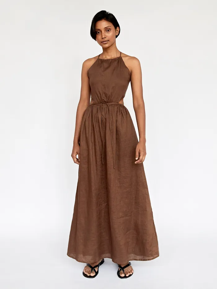 The UNDONE Dresses Women Faithfull The Brand 8211 La Piedra Maxi Dress in Chocolate