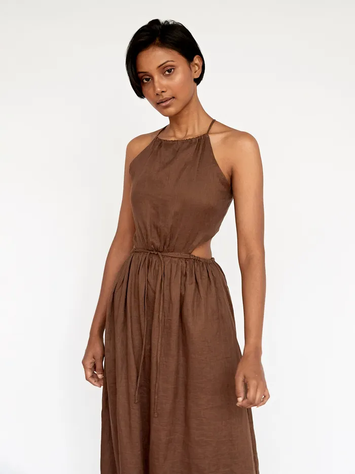 The UNDONE Dresses Women Faithfull The Brand 8211 La Piedra Maxi Dress in Chocolate