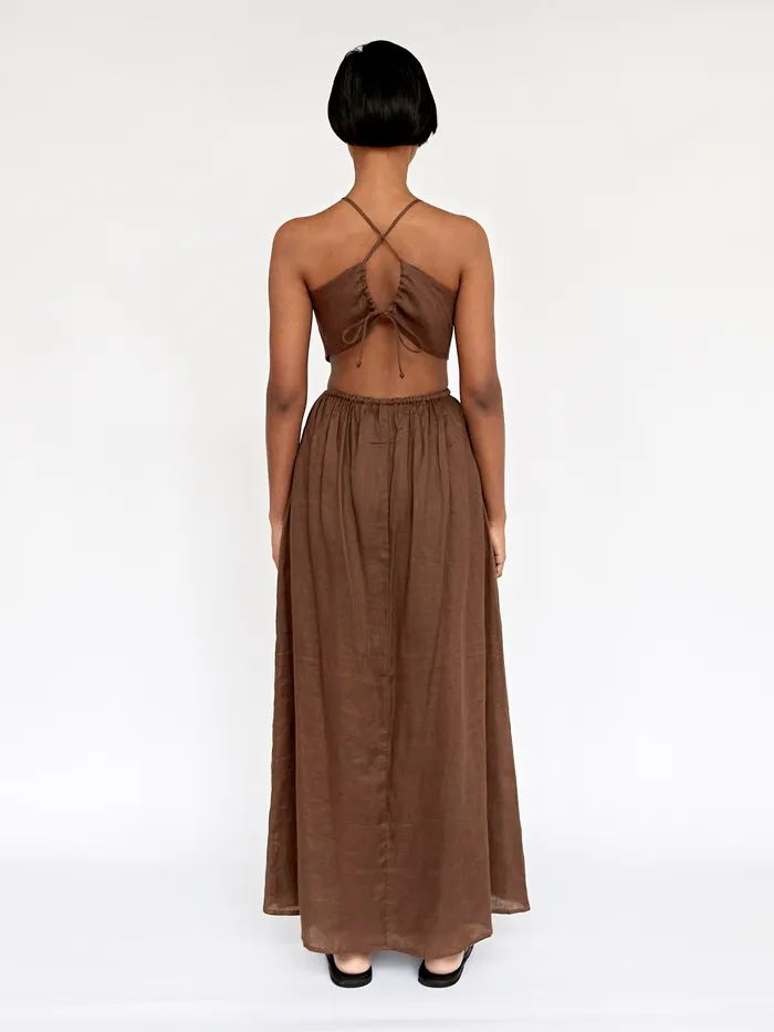 The UNDONE Dresses Women Faithfull The Brand 8211 La Piedra Maxi Dress in Chocolate