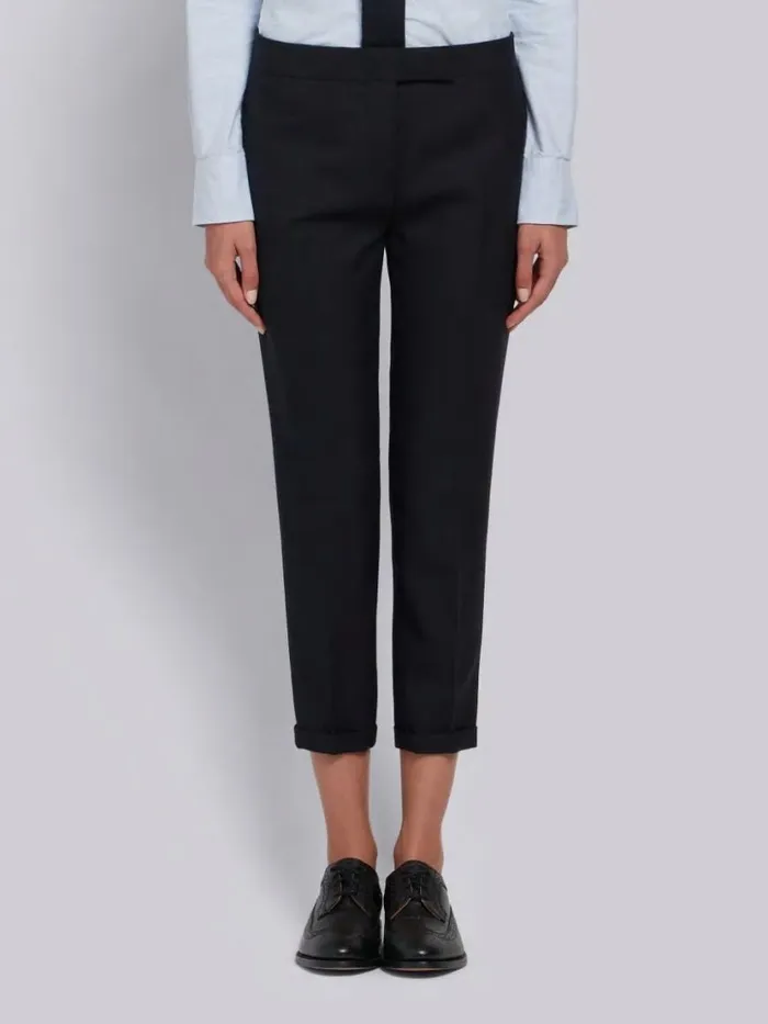Thom Browne 2ply Wool Fresco Lowrise Skinny Trouser Navy Women Trousers