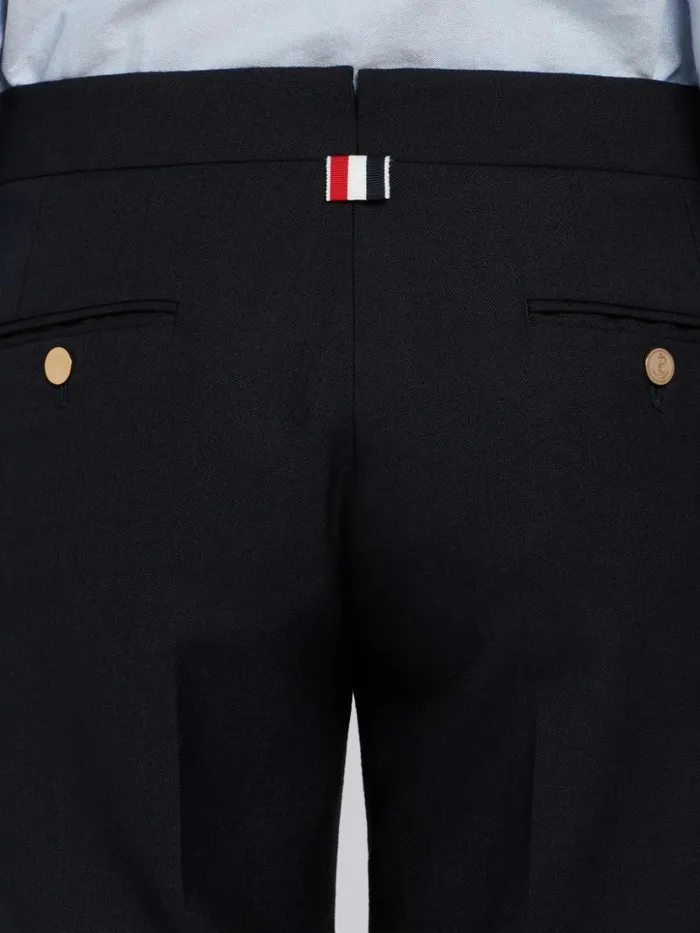 Thom Browne 2ply Wool Fresco Lowrise Skinny Trouser Navy Women Trousers