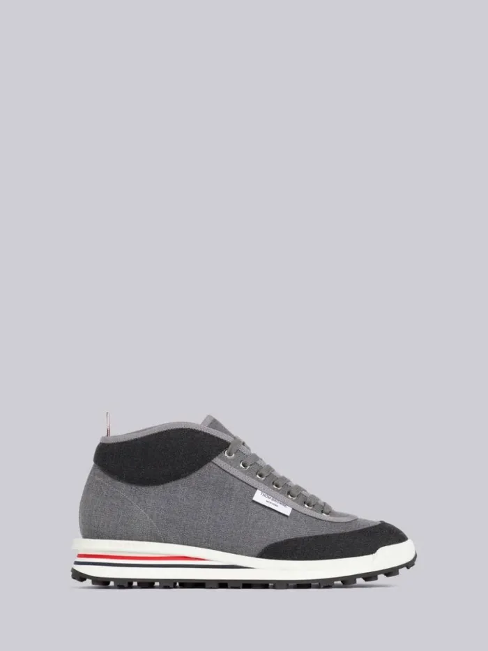 Thom Browne Canvas Rugby Trainer Medium Grey Men Sneakers