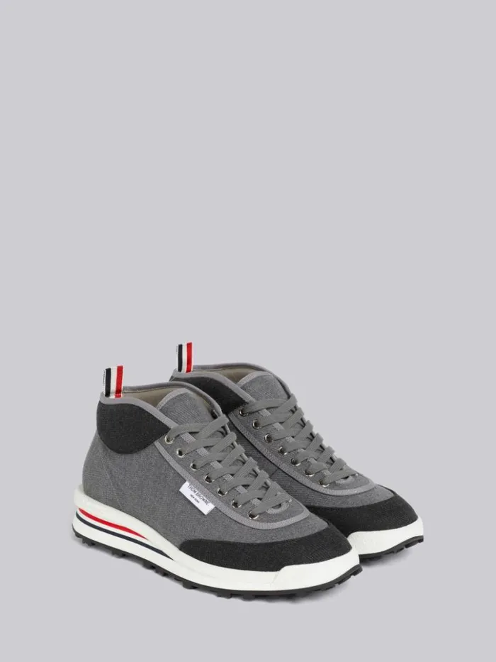 Thom Browne Canvas Rugby Trainer Medium Grey Men Sneakers