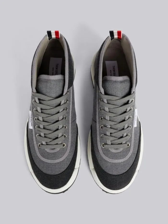 Thom Browne Canvas Rugby Trainer Medium Grey Men Sneakers